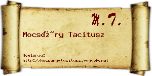 Mocsáry Tacitusz névjegykártya